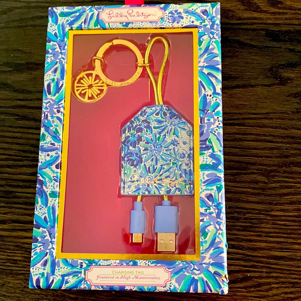 Lilly Pulitzer Charging tag Featured in High Maintenance